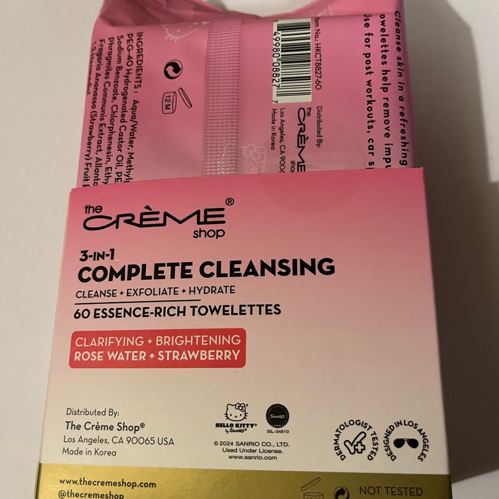 Hello Kitty Skincare Makeup Remover Towelettes - Pink and Gold - Picture 5 of 5